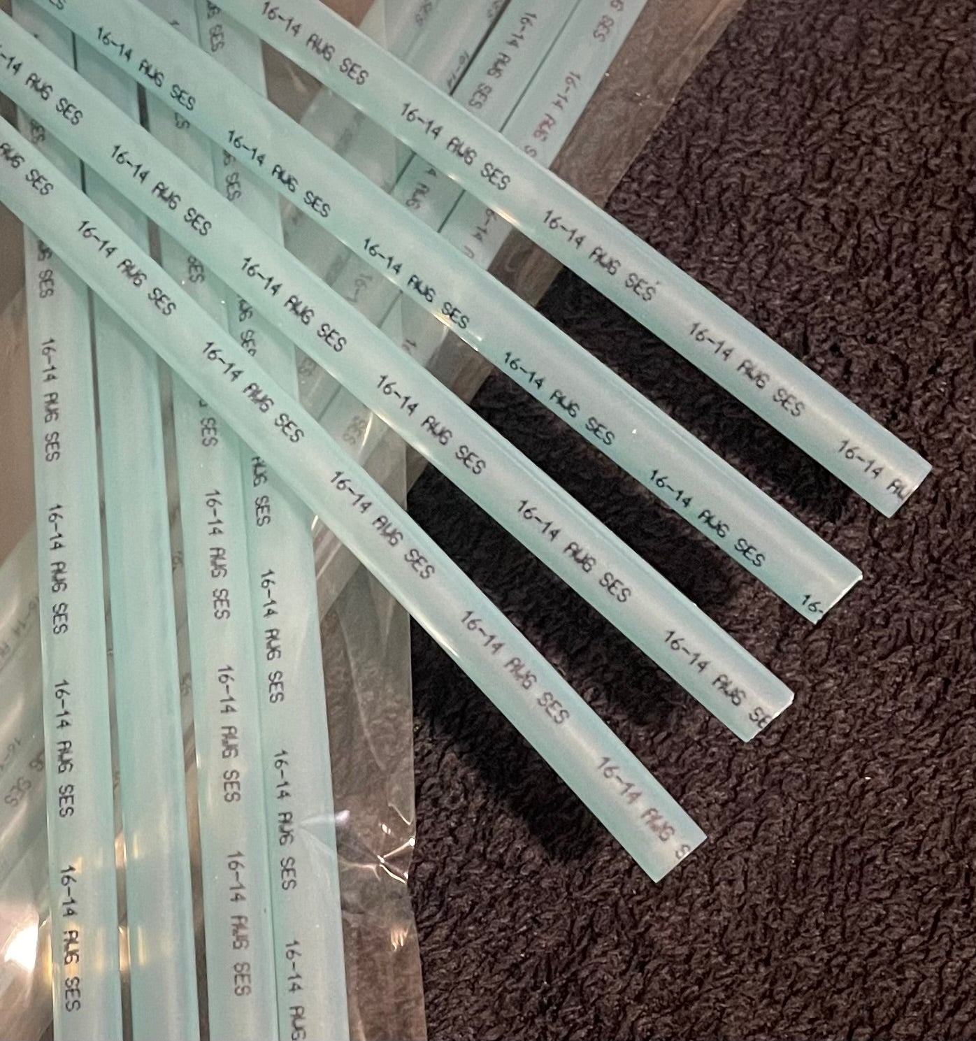 13. Blue Semi Rigid Transparent Heat Shrink Tubing 0.245" I.D. (4) 12" Lengths [Web Only]