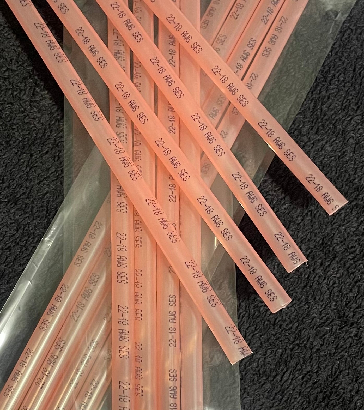 12. Red Semi Rigid Transparent Heat Shrink Tubing 0.245" I.D. (4) 12" Lengths [Web Only]