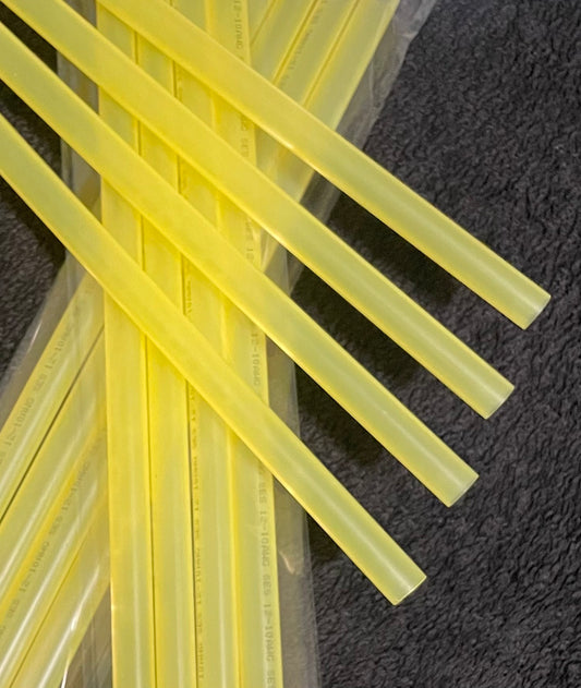 14. Yellow Semi Rigid Transparent Heat Shrink Tubing 0.360" I.D. (4) 12" Lengths [Web Only]